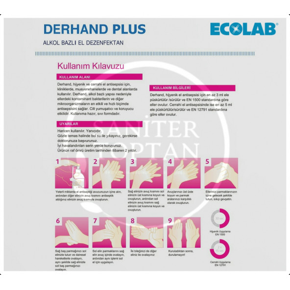 Ecolab Derhand Plus El Dezenfektanı 5 Litre 1 Adet - Resim 5