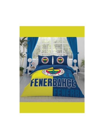 Taç Lisanslı Nevresim Takımı Fenerbahçe Parçalı Logo Çift Kişilik ürün görseli 1