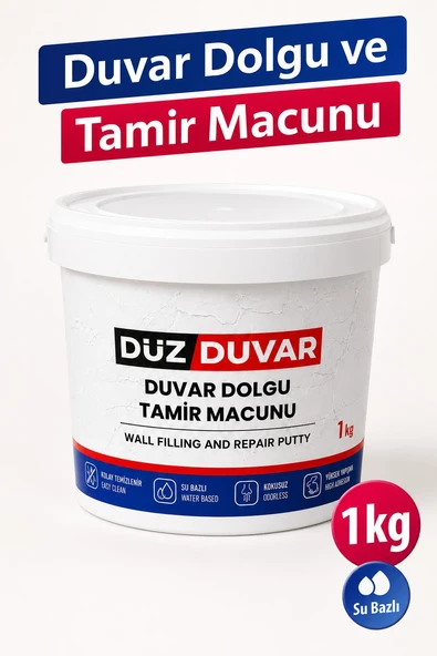 1 Kg Duvar Tamir Dolgu Macunu Zemin Alçı Sıva Derin Boşluk Doldurucu Çatlak Onarıcı Giderici 1000 Gr ürün görseli 1