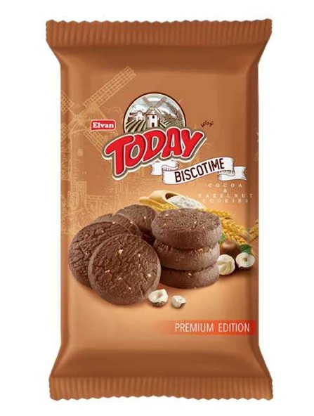 Biscotime Kakaolu Fındık Parçacıklı Kurabiye 250 Gr (1 Paket) ürün görseli 1