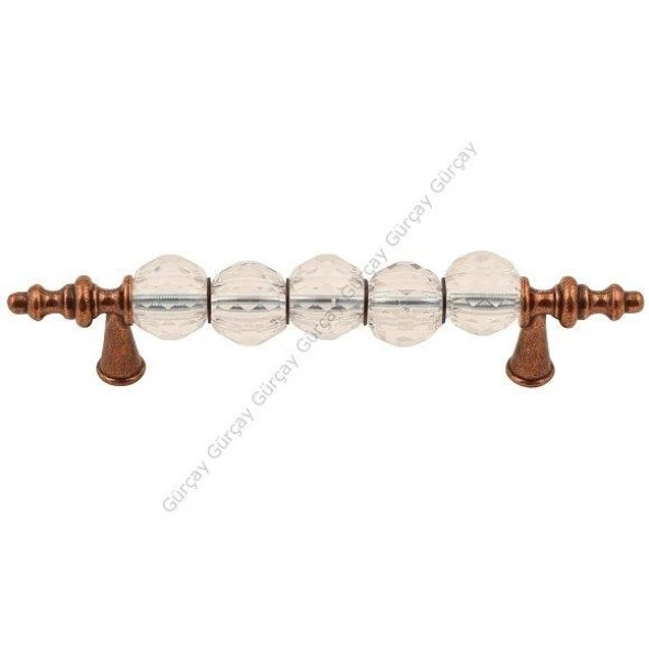 Gürçay İğne Ayak Kristal Kulp 96mm Bakır (2 Adet) ürün görseli 1