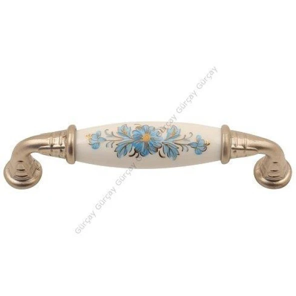 Gürçay Sude Porselen Kulp Saten Mavi Çiçekli 96mm (2 Adet) ürün görseli 1
