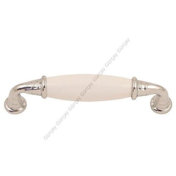 Gürçay Sude Porselen Kulp Krom Düz 96mm (2 Adet) ürün görseli 1