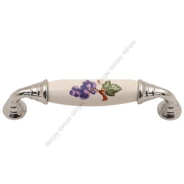 Gürçay Sude Porselen Kulp Krom Üzümlü 96mm (2 Adet) ürün görseli 1