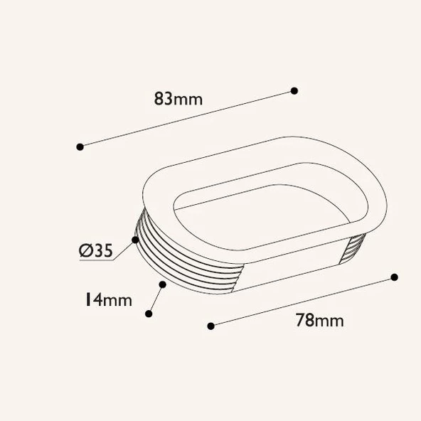 Gömme Kulp Oval - Resim 3