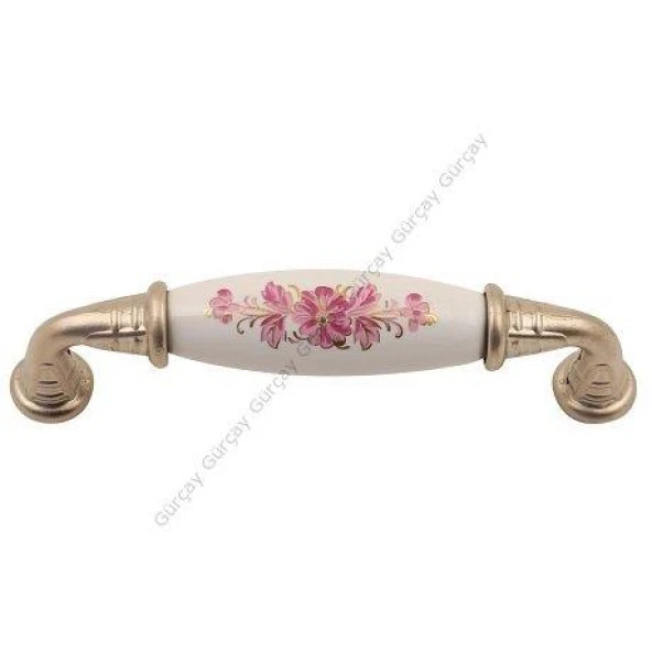 Gürçay Sude Porselen Kulp Saten Pembe Çiçekli 96mm (2 Adet) ürün görseli 1