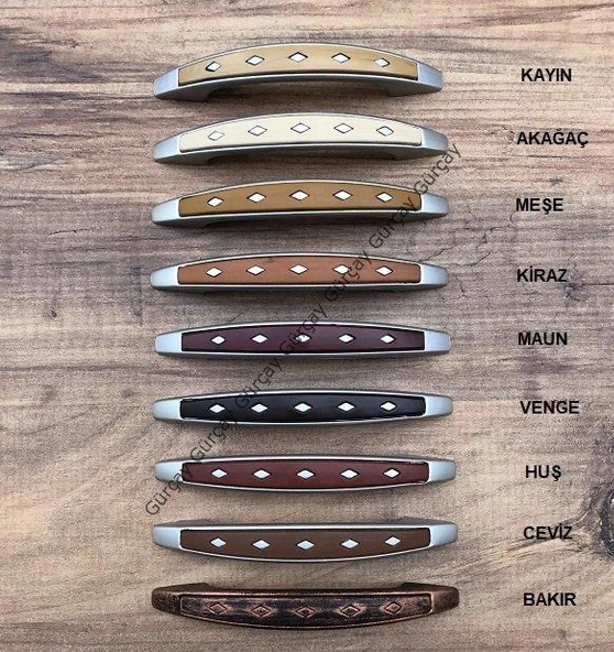 Gürçay Plastik Ahşap Desenli Çekmece Dolap Kapak Kulpu LB 96mm (2 Adet) ürün görseli 1