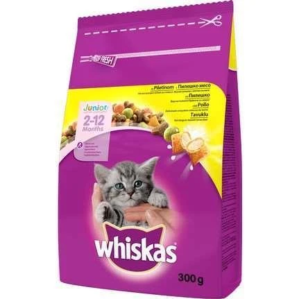 Whiskas Kuru Tavuklu Yavru Kedi Maması 300 gr ürün görseli 1