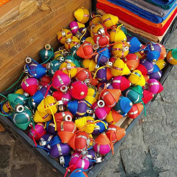 Nostaljik Ahşap Oyuncak Topaç 50 Adet - Resim 2