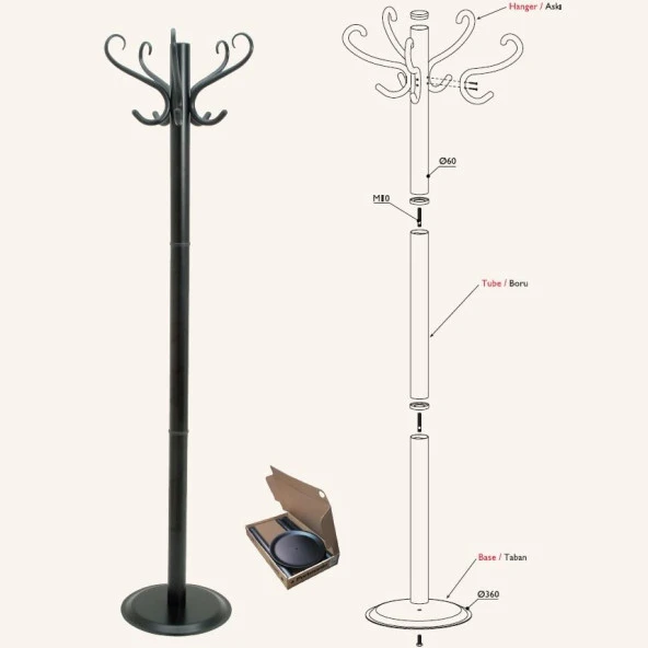 Portatif Ayaklı Elbise Askısı 60mm - Resim 2