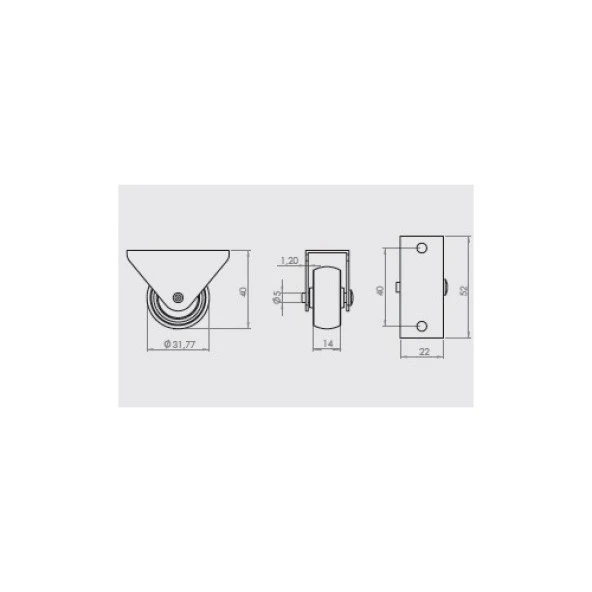 Mobilya Tekeri Sabit H40mm (4 Adet) - Resim 3
