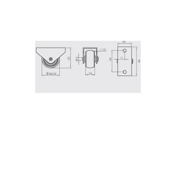 Mobilya Tekeri Sabit H32mm (4 Adet) - Resim 3