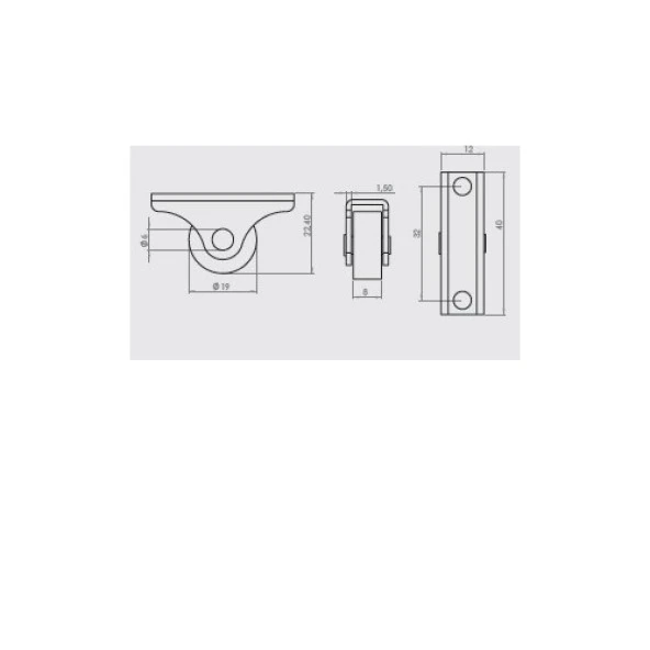 Mobilya Tekeri Sabit H22mm (4 Adet) - Resim 3