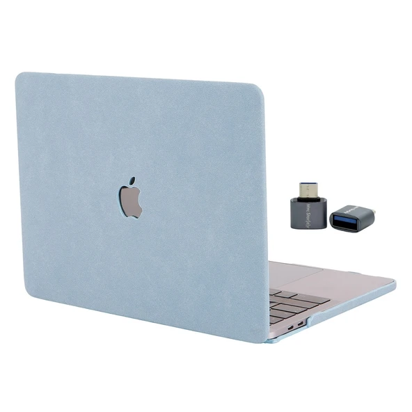 MacBook Pro 13 M1-M2 Süet Dokulu Soft-Touch Sert Kılıf İnce Hafif Darbe Çizilme Koruma Kapak ürün görseli 1