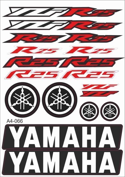 Yamaha YZF R25 Sticker Seti Kırmızı A4 ürün görseli 1