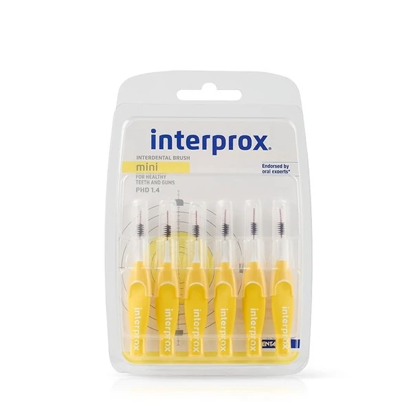 Interprox Interproximal Mini PHD 1.4 Arayüz Fırçası 6 Adet SARI ürün görseli 1