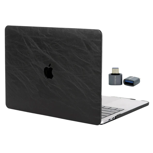 MacBook Pro 13 Deri Kaplama Hard Shell Kılıf Sert Kapak A2338 A2289 A2251 A198 ürün görseli 1