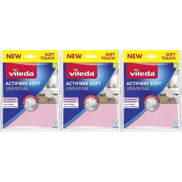 Vileda Actifibre Soft Universal New Soft Touch (Paket içi 2 Li) (3 Lü Set) ürün görseli 1