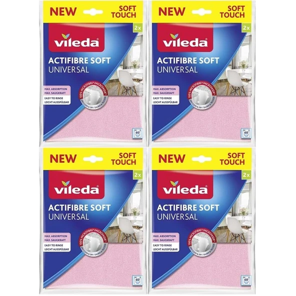 Vileda Actifibre Soft Universal New Soft Touch (Paket içi 2 Li) (4 Lü Set) ürün görseli 1