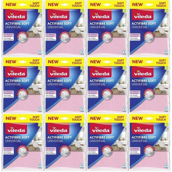 Vileda Actifibre Soft Universal New Soft Touch (Paket içi 2 Li) (12 Li Set) ürün görseli 1