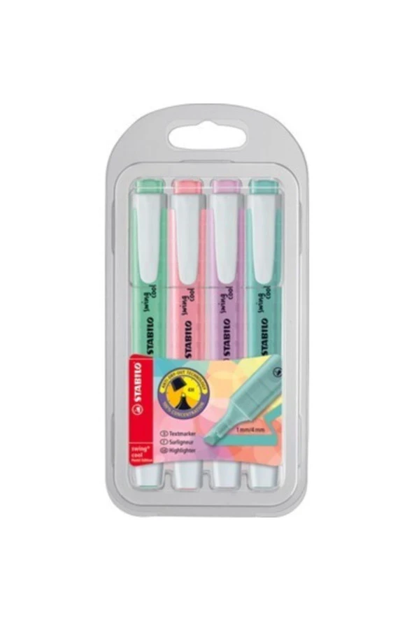 Stabilo Fosforlu Kalem Swing Cool Kalem Tipi Pastel 4 LÜ 275/4-08-1 ürün görseli 1