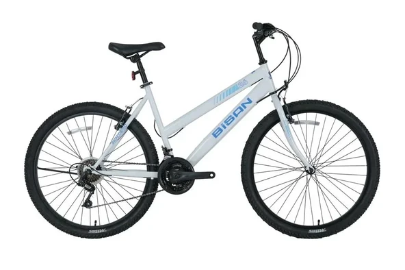 BİSAN SENTIERO KADIN DAĞ BİSİKLETİ 46CM V 26 JANT 21 VİTES METALİK BEYAZ MAVİ ürün görseli 1
