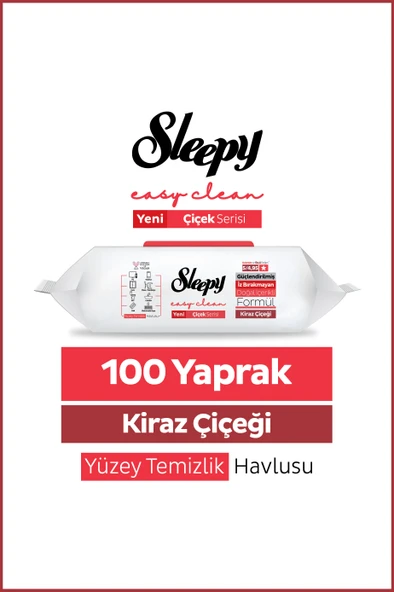 Sleepy Easy Clean Kiraz Çiçeği Yüzey Temizlik Havlusu Mendili 100 Yaprak ürün görseli 1