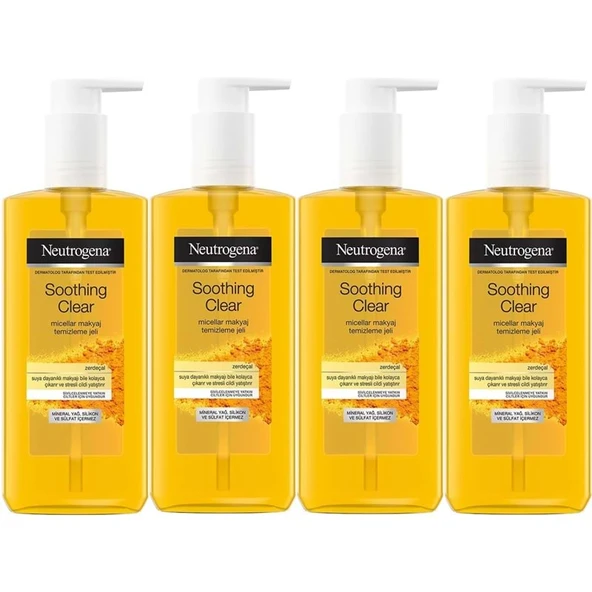 Neutrogena Soothing Clear Micellar Yüz Temizleme Jeli 200ML (4 Lü Set) ürün görseli 1