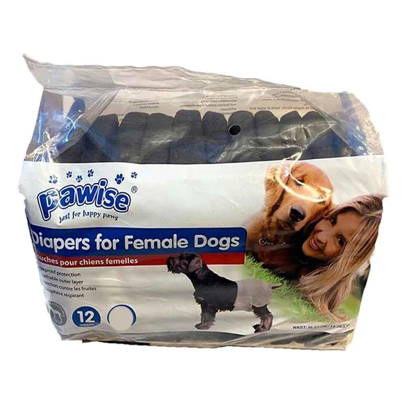 Pawise Köpek Alt Bağlama Bezi XL Boy Siyah 12 Adet ürün görseli 1