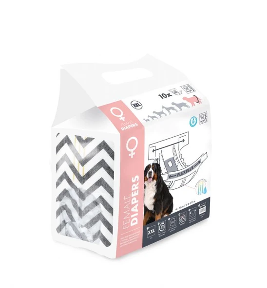 M-Pets Diapers Dişi Köpekler İçin Külot (Xxl) 10Lu 10124699 ürün görseli 1
