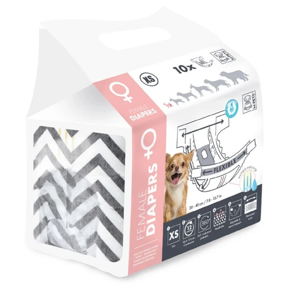 M-Pets Diapers Dişi Köpekler İçin Külot (Xs) 10Lu 10116599 ürün görseli 1