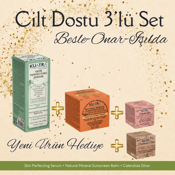 Kuatra Gündüz 3\\\'lü set+ doğal makyaj balmları, güzelliğiniz taçlansın! ürün görseli 1