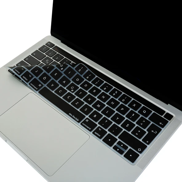 MacBook Pro Touch Bar Türkçe F Silikon Klavye Koruyucu UK Düzen İnce Dayanıklı 13-15 İnç ürün görseli 1