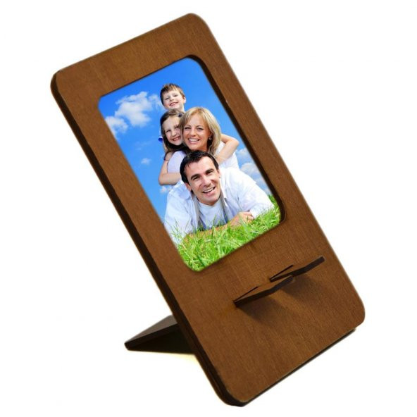 RESİM ÇERÇEVE HİSAR CEVİZ TELEFON TUTUCU ürün görseli 1