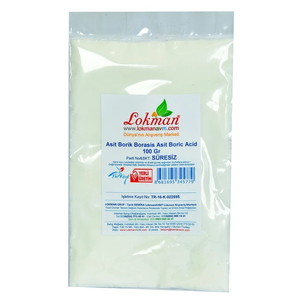 Asit Borik Borasis Asit Boric Acid 100 Gr Paket - Resim 2