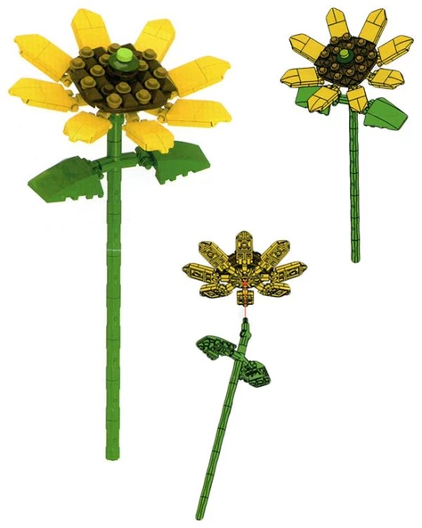 Ctoys Flower Arrangement Mini Blok Sunflower - Resim 3