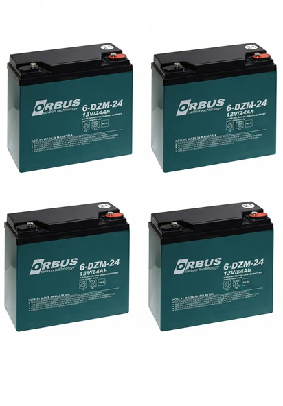 Orbus 12V 24 Amper (Dik) Elektrikli Bisiklet Aküsü 4'lü Paket ürün görseli 1