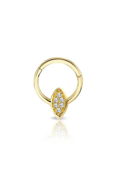 Oval Formlu Taşlı Altın Helix Piercing ürün görseli 1