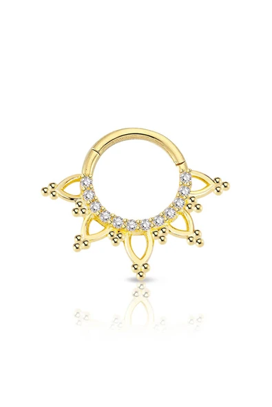 Sıra Taşlı Top Top Altın Helix Piercing ürün görseli 1