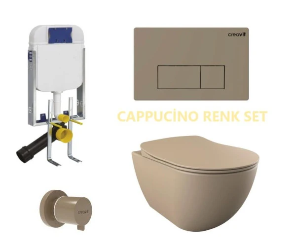 Creavit FE322 Cappicino Asma Klozet Gömme Rezervuar 5 Parça Set ürün görseli 1