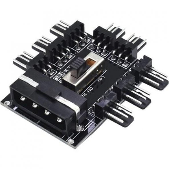 PrimeX PX-4336 3 Pin Girişli 8 Port Fan Çoklayıcı Kart ürün görseli 1