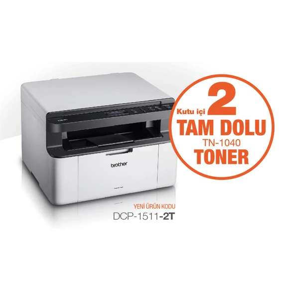 BROTHER DCP-1511-2T MONO LAZER YAZ/TAR/FOT x2 TONER ürün görseli 1