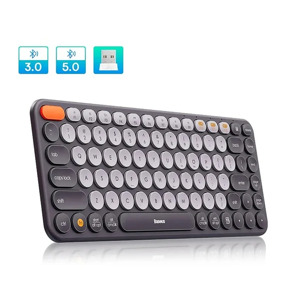 TriLine Baseus Kablosuz Bluetooth 5.0 İngilizce Sessiz Klavye Universal Çoklu Bağlantı 2.4GHz ürün görseli 1