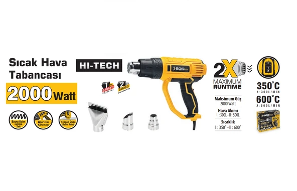 SGS Sıcak Hava Tabancası 2000W - Resim 2