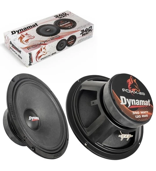 Dynamat Foxx-20 Oto Midrange 20cm 340 Watt 130 Watt RMS 2 Adet ürün görseli 1
