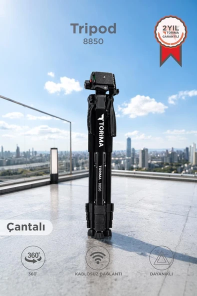 Profesyonel Tripod 1.2m Su Terazili Kamera Tripod 8850 Siyah ürün görseli 1