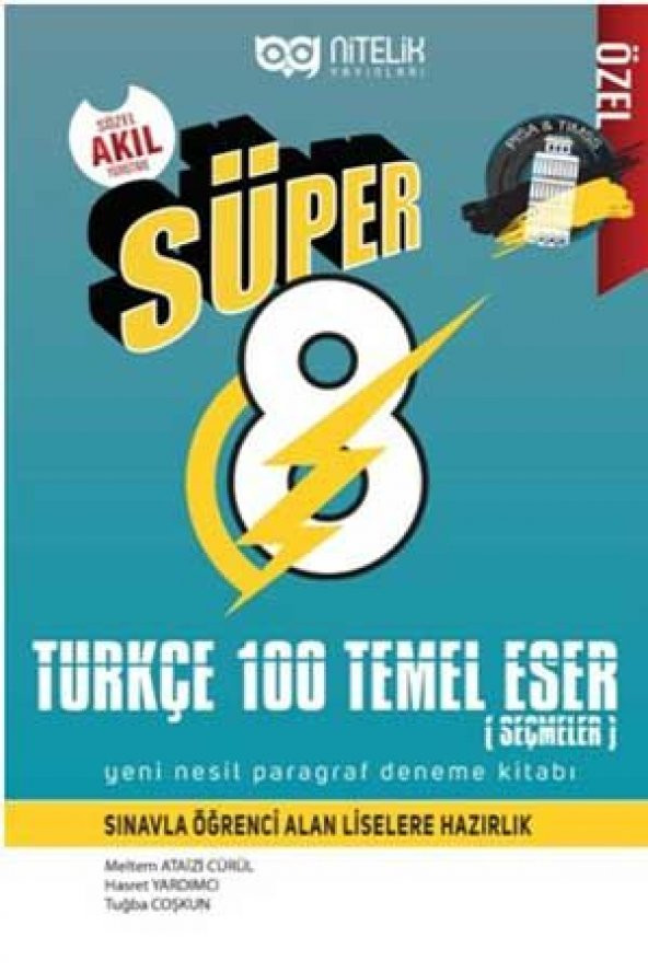 Nitelik 8.sınıf Yeni Nesil Süper Türkçe 100 Temel Eser Paragraf Deneme *yeni* ürün görseli 1