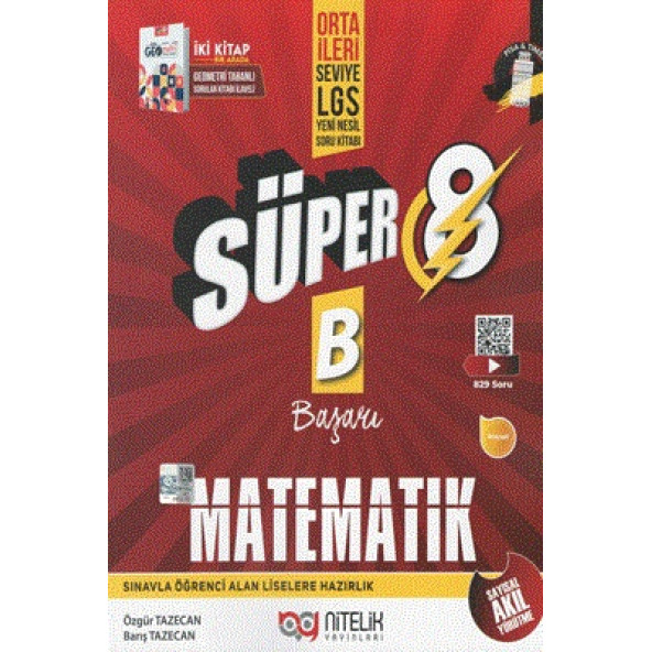 Süper 8. Sınıf Matematik B Başarı Orta - İleri Seviye LGS Yeni Nesil Soru Kitabı ürün görseli 1