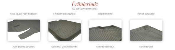 Mercedes C W203 2000-2007 Refref 4D Havuzlu Kauçuk Paspas - Resim 4