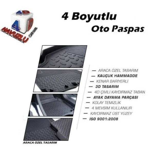 Ford C-Max 2003-2010 REFREF 4D Havuzlu Paspas - Resim 2